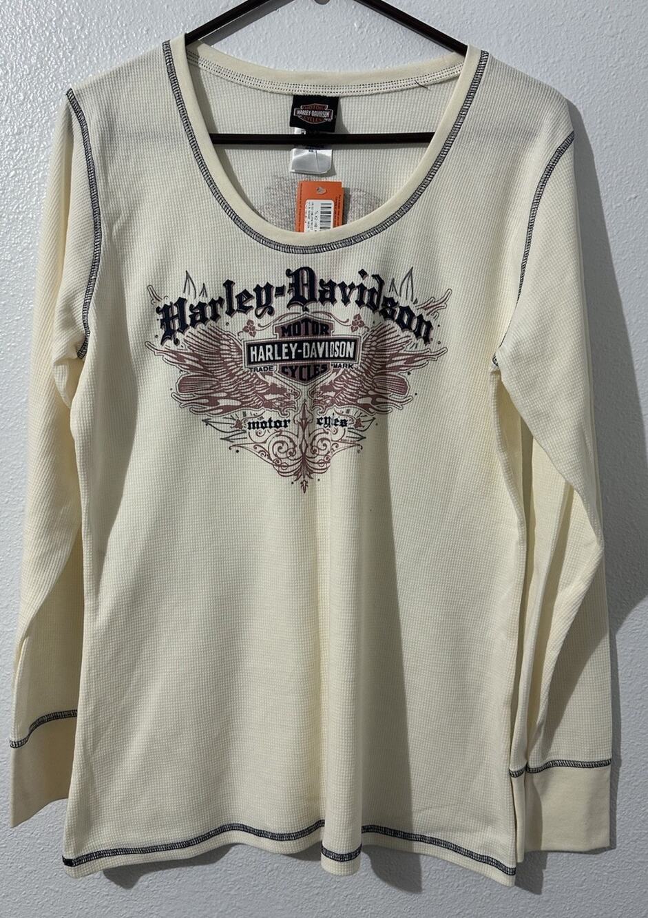 VTG Harley Davidson Women’s 1X Thermal Shirt Rhinestone Biker New Orleans